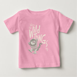 Camiseta Para Bebê Citação de Onde Vivem os Monstros - Rosa
