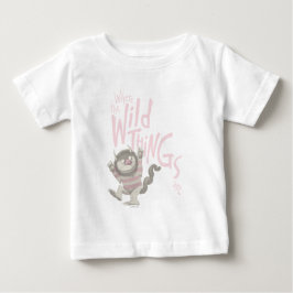 Camiseta Para Bebê Citação de Onde Vivem os Monstros - Rosa