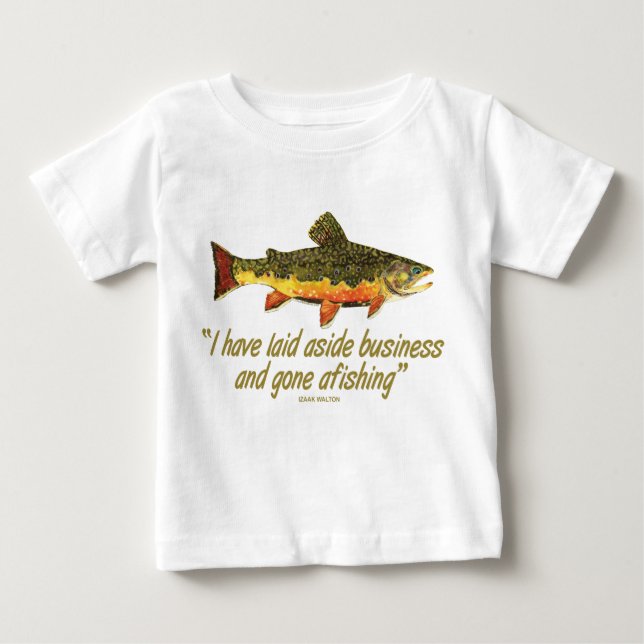 Camiseta Para Bebê Citação de Pesca Izaak Walton (Frente)