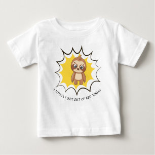 Camiseta Para Bebê Citação Engraçada Personalizada   Sloth Modelo Uni
