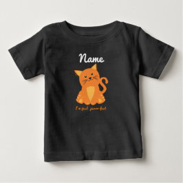 Camiseta Para Bebê Citação Fofa Perfeita Com Gatinho Laranja