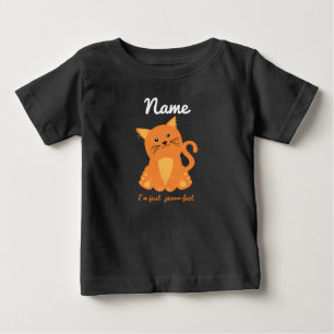 Camiseta Para Bebê Citação Fofa Perfeita Com Gatinho Laranja