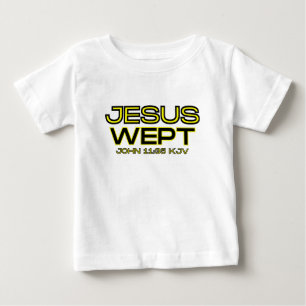 Camiseta Para Bebê Citação John 11:35 Bíblia Verse KJV