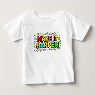 Camiseta Para Bebê Citação motivacional colorida e ousada