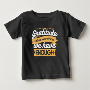 Camiseta Para Bebê Citações da Tipografia de Gratidão Inspiradora