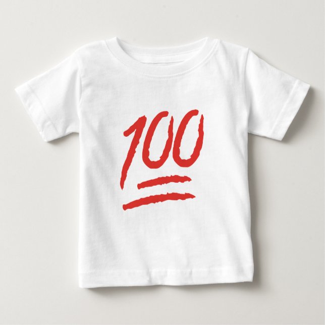 Camiseta Para Bebê Citações engraçadas de Emoji Meme de 100 (Frente)