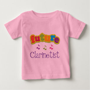 Camiseta Para Bebê Clarinetist (futuro)