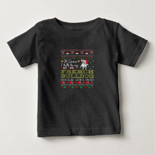 Camiseta Para Bebê Claro, Eu Falo Com Meu Bulldog Francês