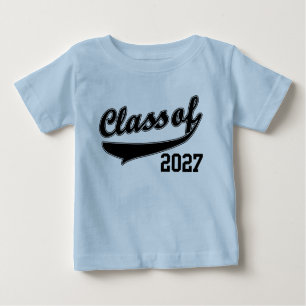 Camiseta Para Bebê Classe de 2027, t-shirt engraçado bonito do bebê