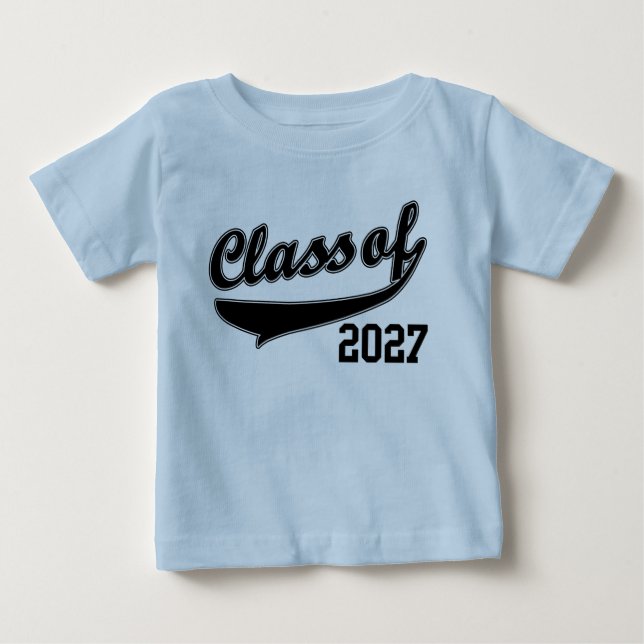 Camiseta Para Bebê Classe de 2027, t-shirt engraçado bonito do bebê (Frente)