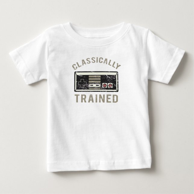 Camiseta Para Bebê Classically Trained Retro Gaming Video Game Contro (Frente)