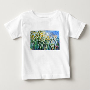 Camiseta Para Bebê Claude Monet Yellow Irises e Malva 19