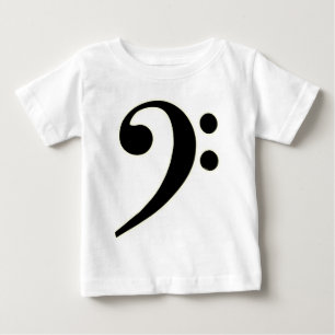Camiseta Para Bebê Clef baixo preto
