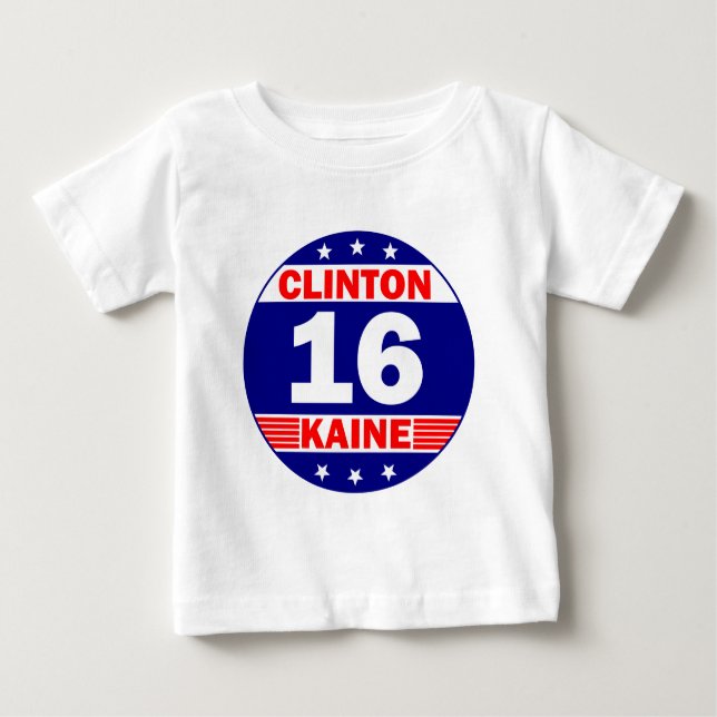 Camiseta Para Bebê Clinton Kaine 2016 (Frente)