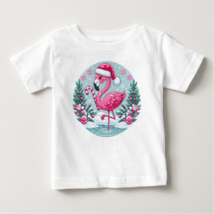 Camiseta Para Bebê Clipart-10424 do Christmas Flamingo Sublimation