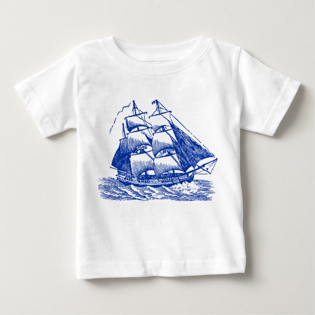 Camiseta Para Bebê Clipper - Marinho Azul (Frente)