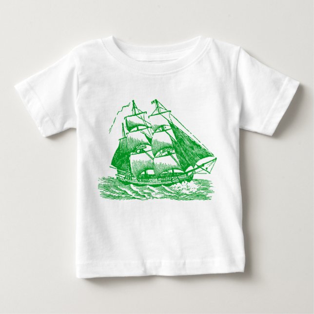Camiseta Para Bebê Clipper - Verde Grass (Frente)