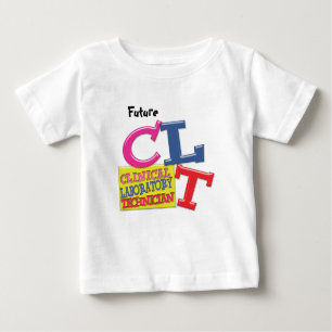 CAMISETA PARA BEBÊ CLT WHIMSICAL LETTERS CLÍNICAS TECNOLOGIA LABORATO