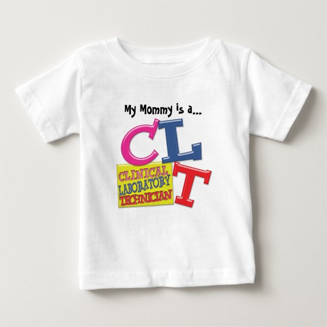 CAMISETA PARA BEBÊ CLT WHIMSICAL LETTERS CLÍNICAS TECNOLOGIA LABORATO (Frente)