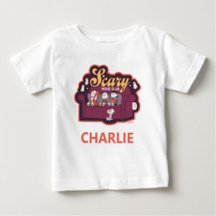 Camiseta Para Bebê Clube de Filme Assustador de Halloween no Sofá do