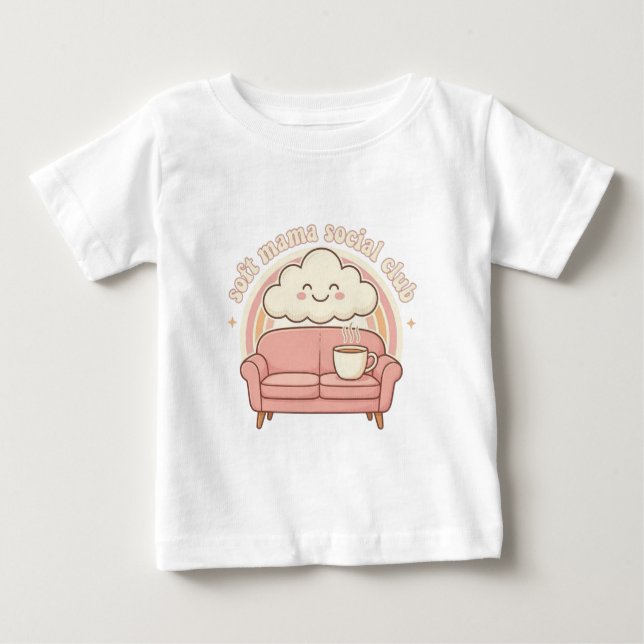 Camiseta Para Bebê Clube Social da Mamãe Soft Design Arco-Íris | M Fo (Frente)