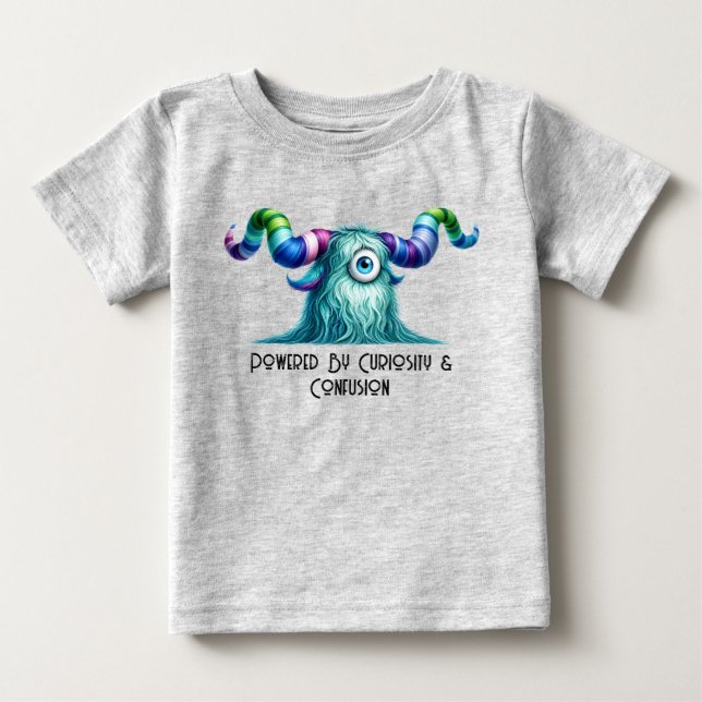 Camiseta Para Bebê Clyde - Monstro Curioso de Um Olho (Frente)