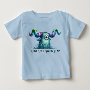Camiseta Para Bebê Clyde - Monstro Preocupado de Um Olho - T-shirt Pe