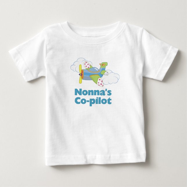 Camiseta Para Bebê Co-piloto de Nonna (Frente)