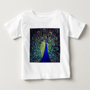 Camiseta Para Bebê Cobalto Blue Peacock