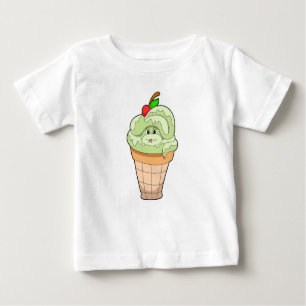 Camiseta Para Bebê Cobra com cone de Sorvete e Cherry