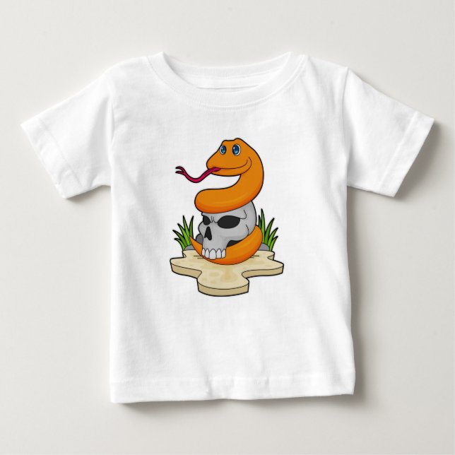 Camiseta Para Bebê Cobra com crânio (Frente)