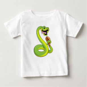 Camiseta Para Bebê Cobra com frango
