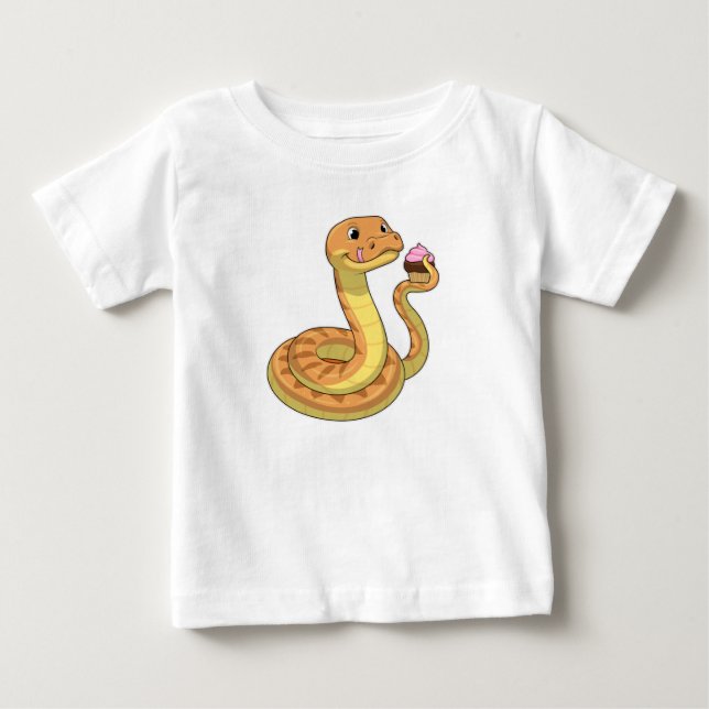 Camiseta Para Bebê Cobra com Muffin (Frente)