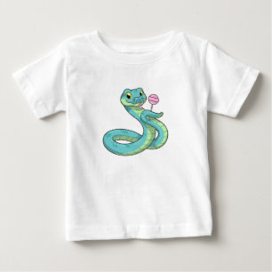 Camiseta Para Bebê Cobra com pirulito