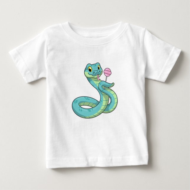 Camiseta Para Bebê Cobra com pirulito (Frente)