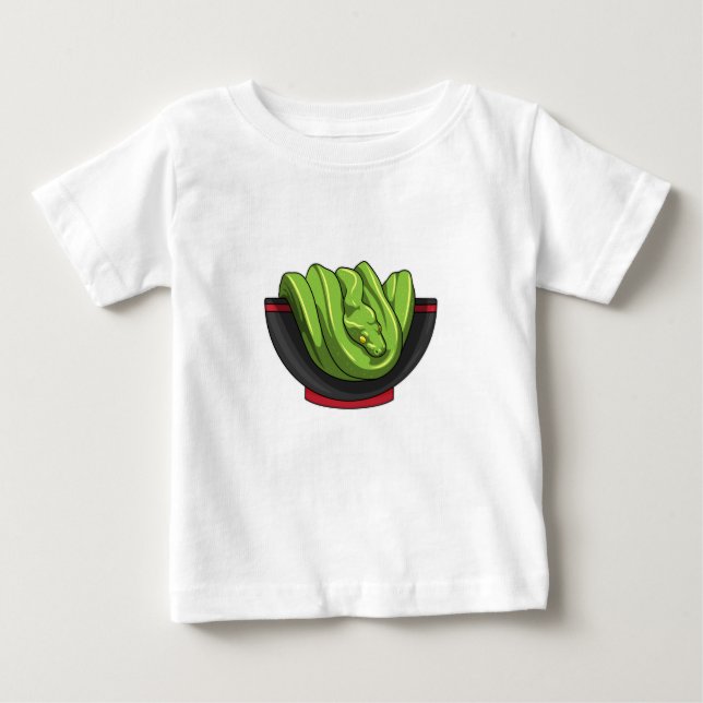 Camiseta Para Bebê Cobra com Ramen Bowl (Frente)