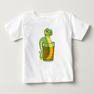 Camiseta Para Bebê Cobra com suco