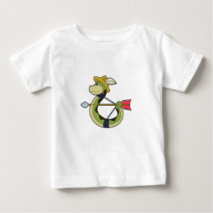 Camiseta Para Bebê Cobra como Arqueiro com Arco e Seta