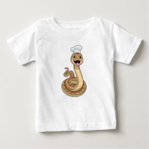 Camiseta Para Bebê Cobra como cozinhar com chapéu de chef