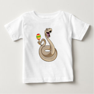 Camiseta Para Bebê Cobra como músico com Maracas