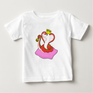 Camiseta Para Bebê Cobra como Rei com Coroa