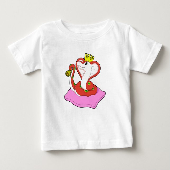 Camiseta Para Bebê Cobra como Rei com Coroa (Frente)