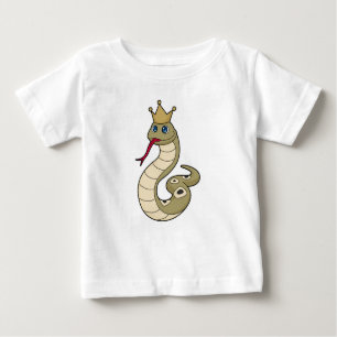 Camiseta Para Bebê Cobra como Rei com Coroa