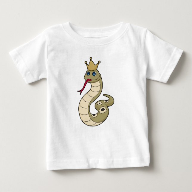 Camiseta Para Bebê Cobra como Rei com Coroa (Frente)