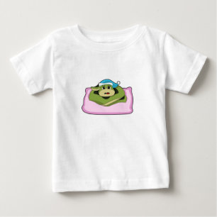 Camiseta Para Bebê Cobra de dormir com o Nightcap
