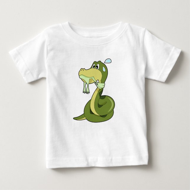Camiseta Para Bebê Cobra engraçado (Frente)