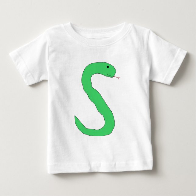 Camiseta Para Bebê Cobra Verde S (Frente)