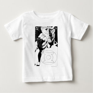 Camiseta Para Bebê Cobrir ascendente do fim verde da lanterna, preto