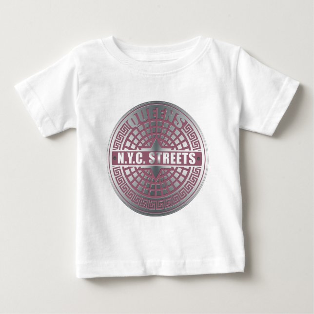Camiseta Para Bebê Cobrir da Manhole Queens (Frente)