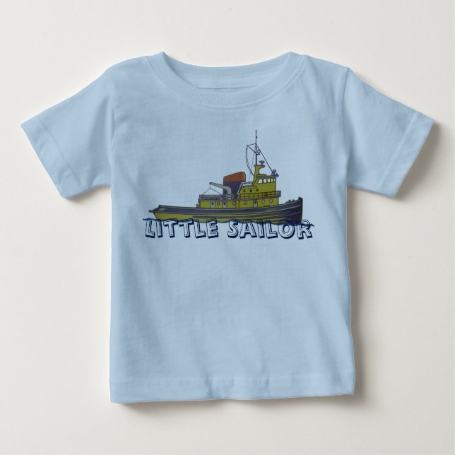 Camiseta Para Bebê Cobrir gráfico do desenhar do rebocador do Towboat (Frente)